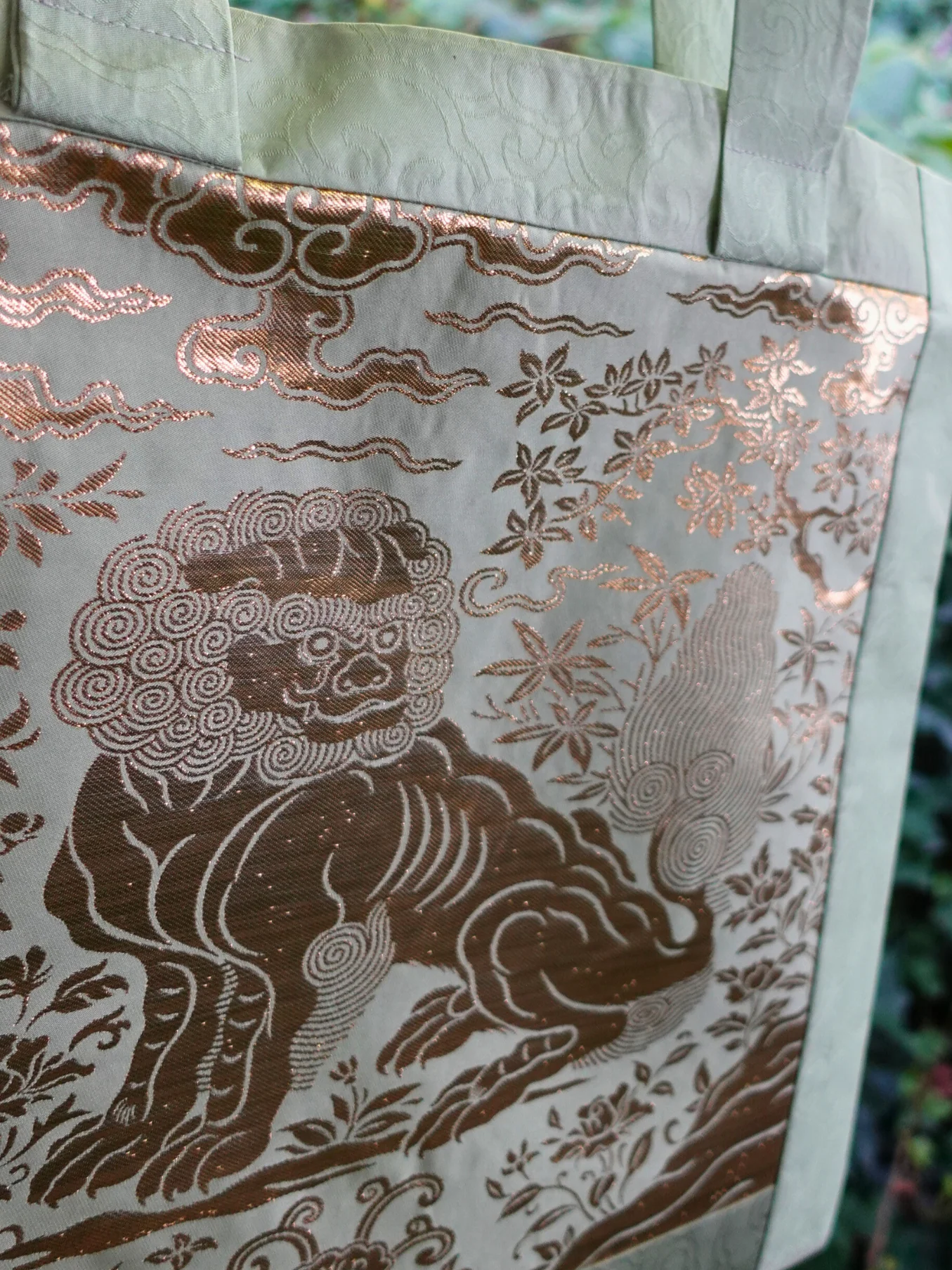 Xiang Shi 祥狮 Lucky Lion Golden Buzi Patch Brocade Tote Bag - Image 19