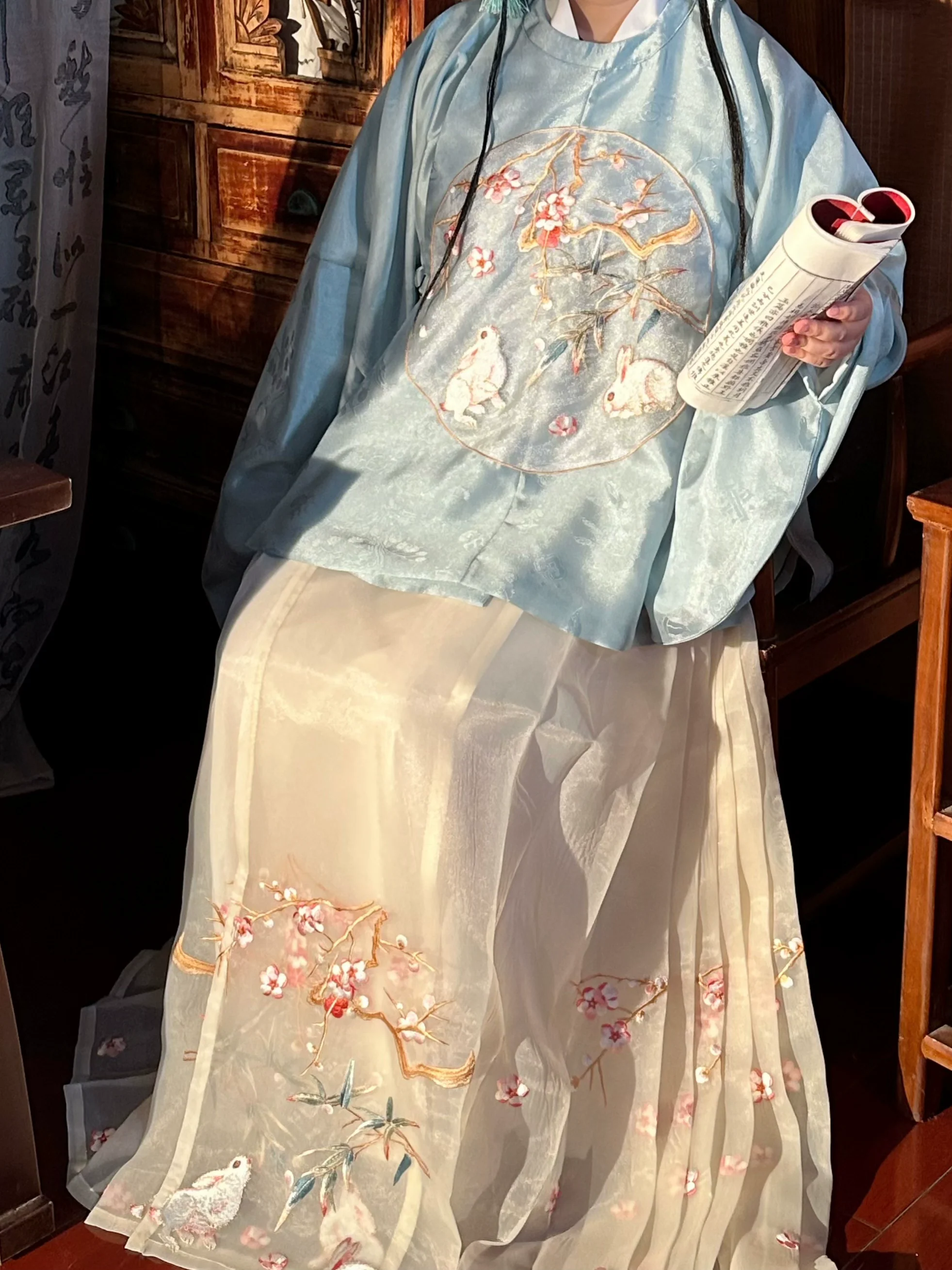 Happy Bunny 幸福小兔 Ming Dynasty Yuanling Ao Round Collar Jacket - Image 5