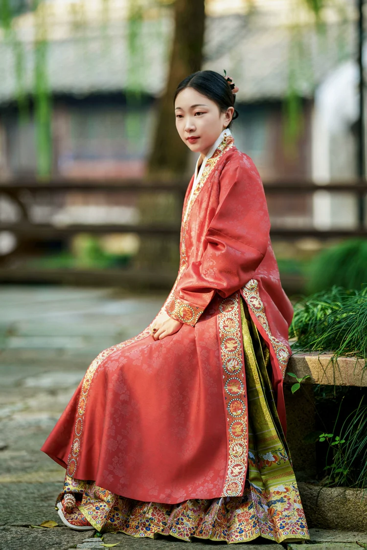 Hé Tang 荷塘 Lotus Pond Ming Dynasty Jiaoling Chang Ao Long Shirt - Image 10