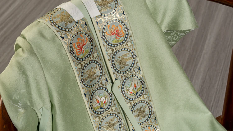 Hé Tang 荷塘 Lotus Pond Ming Dynasty Jiaoling Chang Ao Long Shirt - Image 15