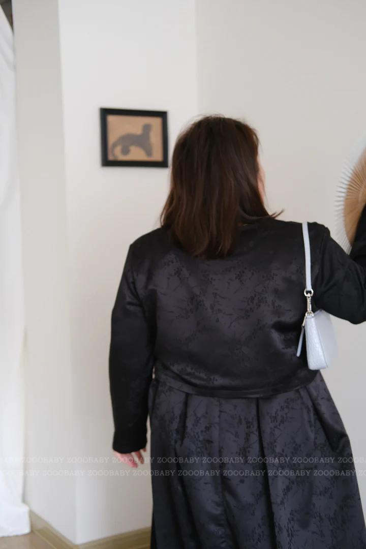 Hei Mei 黑莓 Blackberry New Chinese Style Plus Size Jacquard Slip Dress & Qipao Jacket Set - Image 10