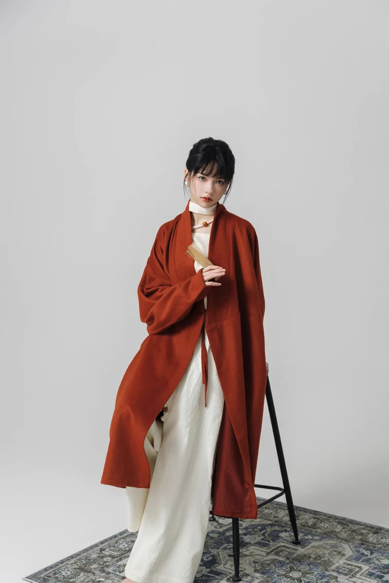 Hou Xue 厚雪 Heavy Snow Modernized Han Dynasty Wool Trench Coat - Image 4