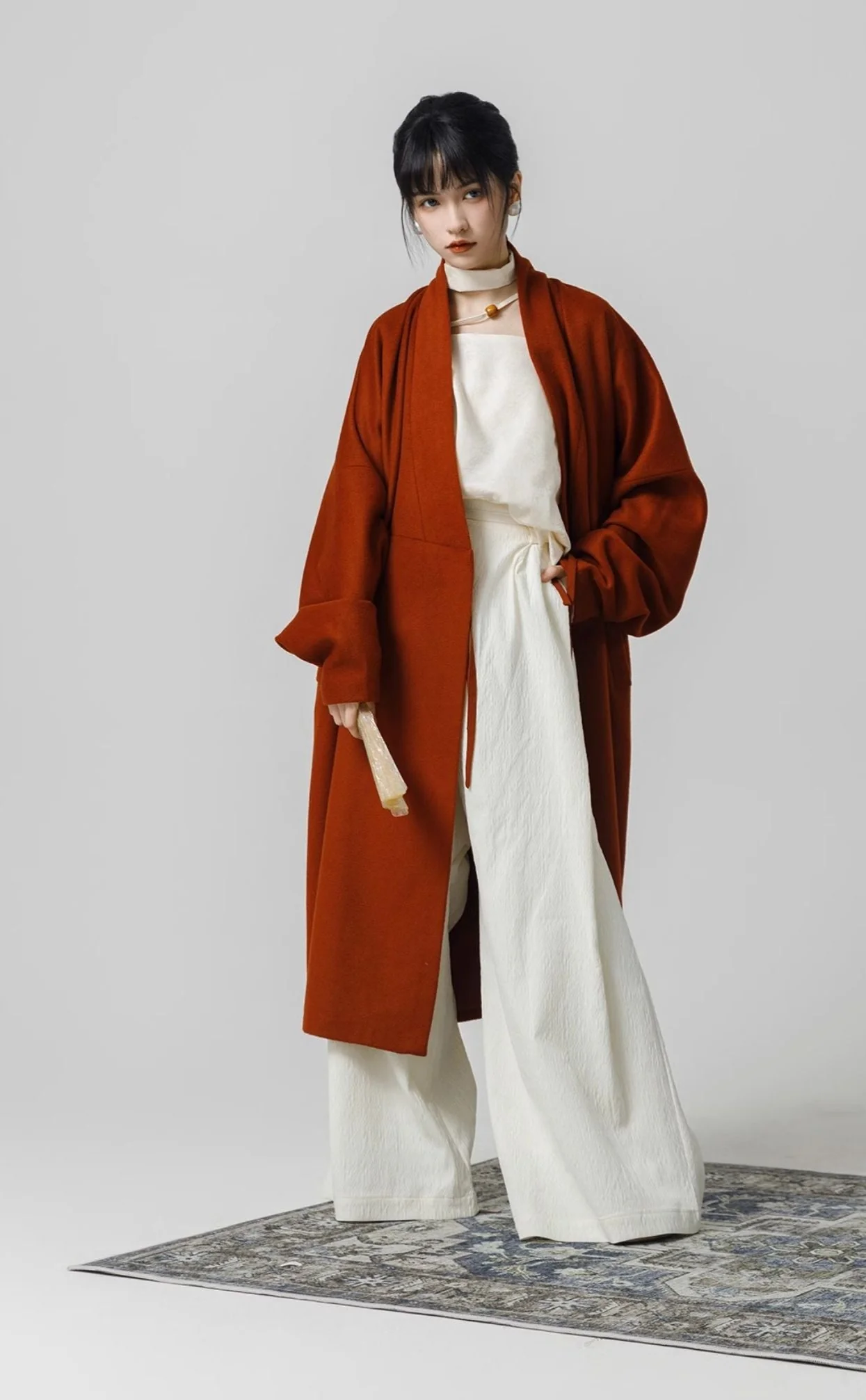Hou Xue 厚雪 Heavy Snow Modernized Han Dynasty Wool Trench Coat - Image 5