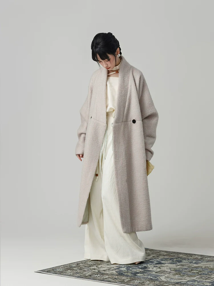Hou Xue 厚雪 Heavy Snow Modernized Han Dynasty Wool Trench Coat - Image 7