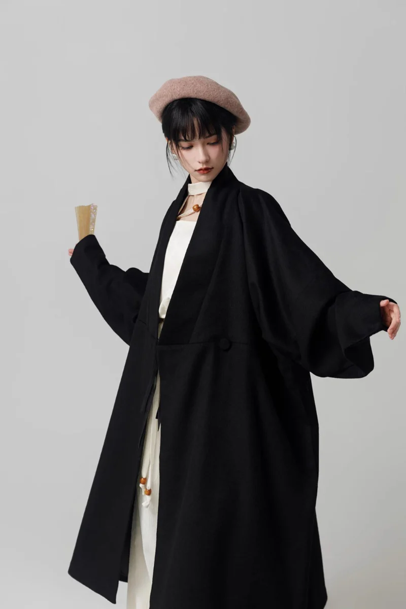 Hou Xue 厚雪 Heavy Snow Modernized Han Dynasty Wool Trench Coat - Image 8