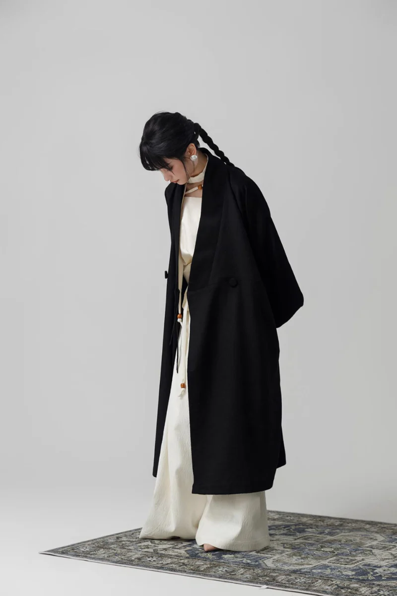 Hou Xue 厚雪 Heavy Snow Modernized Han Dynasty Wool Trench Coat - Image 9