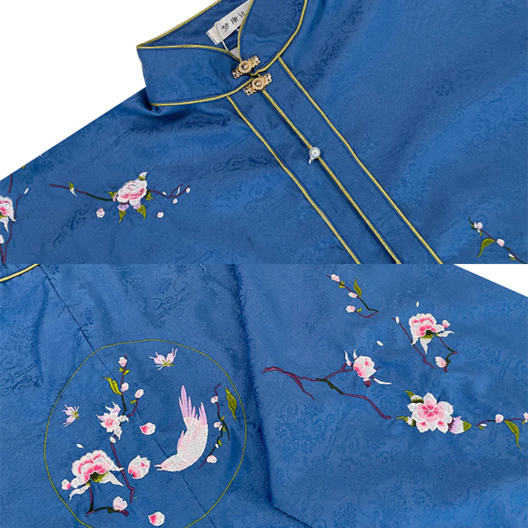 Hua Ling'er 花灵儿 Flower Spirit Ming Dynasty Plus Size Liling Standing Collar Top & Mamian Skirt - Image 16