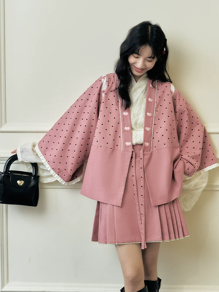 Hua Shuying 花疏影 Scattered Flowers Modern Wei Ming Jiaoling Ru Top & Mini Mamian Skirt Set - Image 2