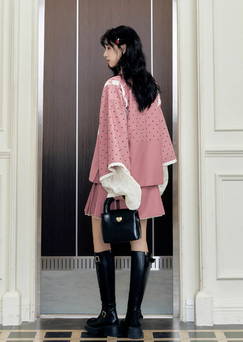 Hua Shuying 花疏影 Scattered Flowers Modern Wei Ming Jiaoling Ru Top & Mini Mamian Skirt Set - Image 4