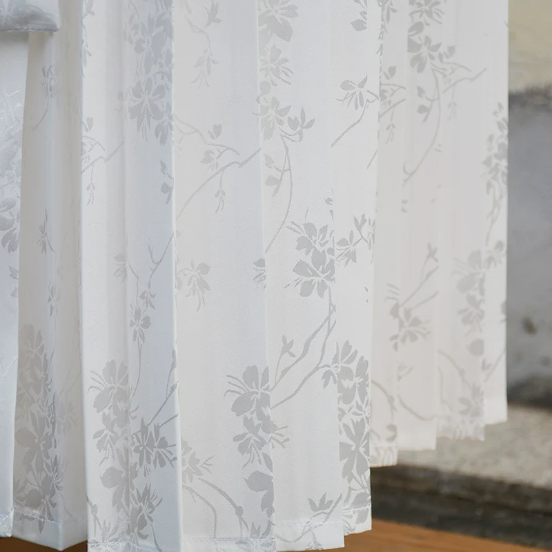 Hua Zhi 花枝 Flower Branch Song Dynasty Satin Floral Baidiequn Skirt - Image 4