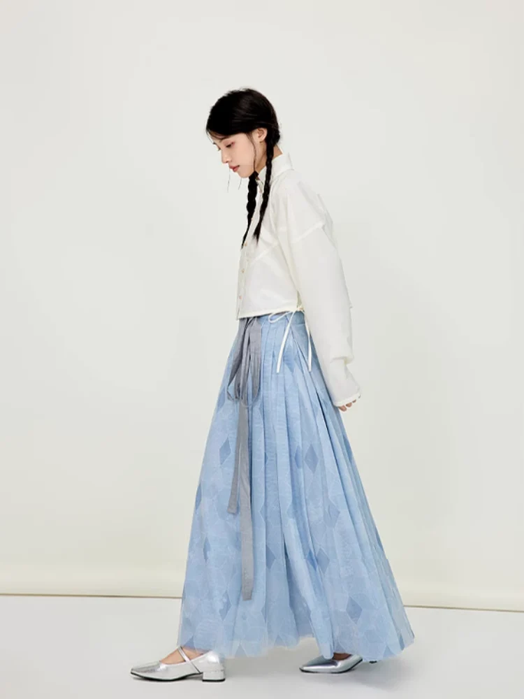 Huan Ying 幻影 Phantom Modernized Ming Dynasty Changshan Top Bijia Vest & Mamian Skirt Set - Image 17