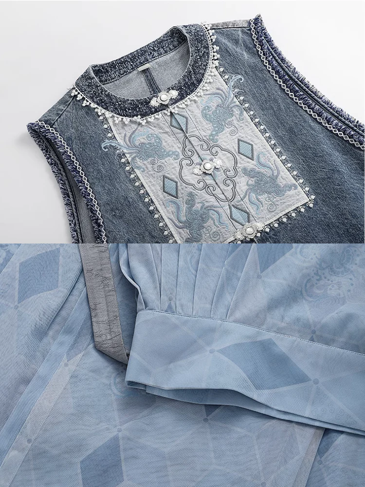 Huan Ying 幻影 Phantom Modernized Ming Dynasty Changshan Top Bijia Vest & Mamian Skirt Set - Image 22