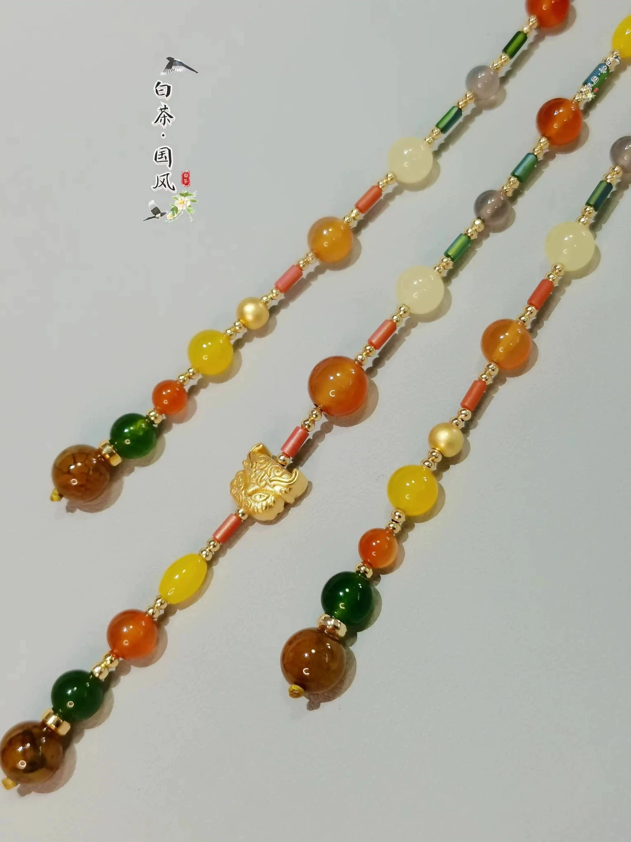 Huang Yu 替玉 Yellow Jade Warring States Restoration Unisex Back Cloud Necklace - Image 8