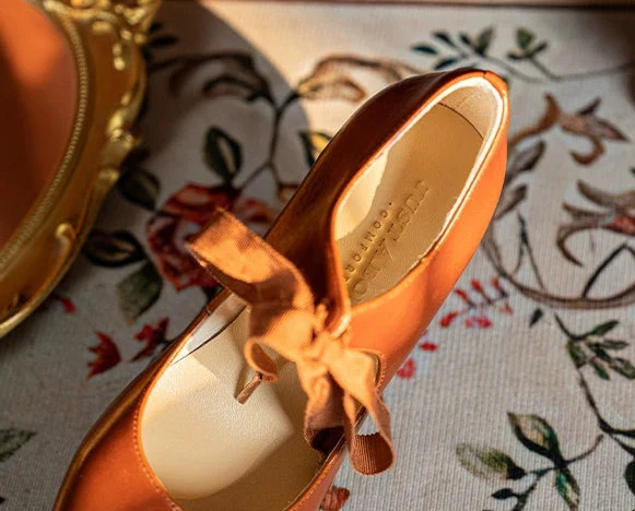 Hudie Jie 蝴蝶结 Butterfly Ribbon 1920s Genuine Leather Ribbon Mary Janes - Image 10