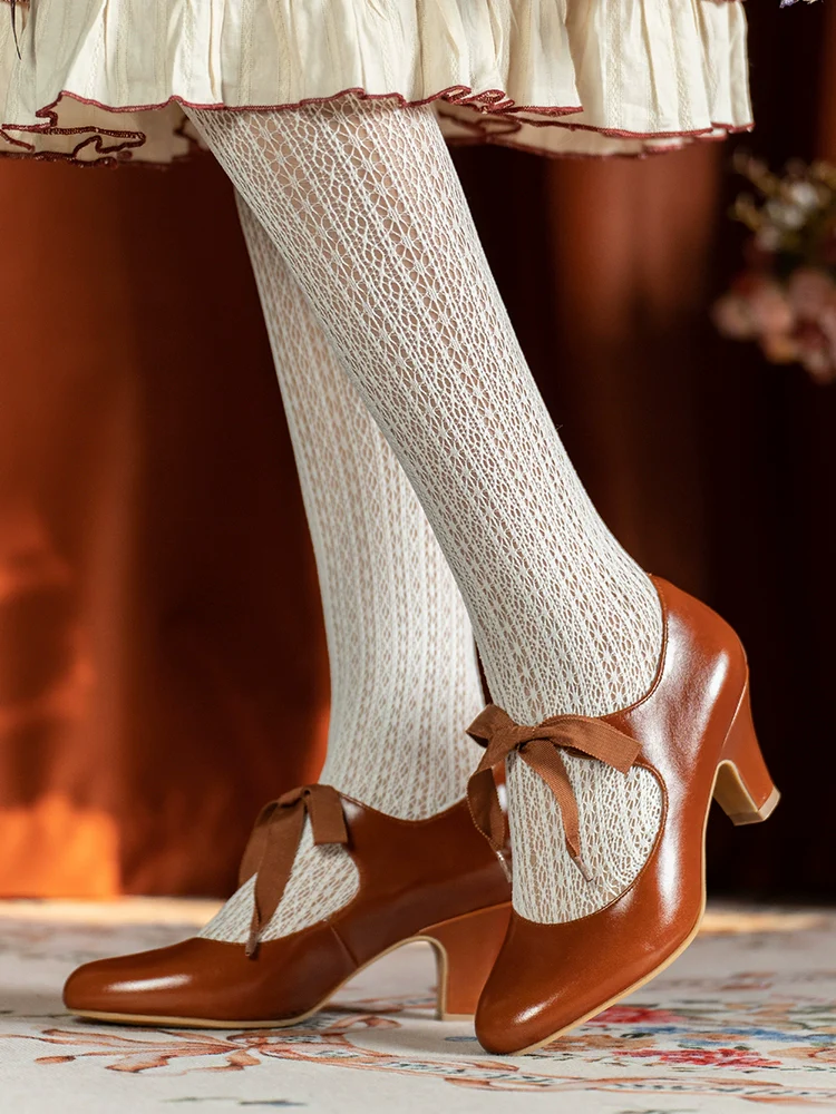 Hudie Jie 蝴蝶结 Butterfly Ribbon 1920s Genuine Leather Ribbon Mary Janes - Image 2