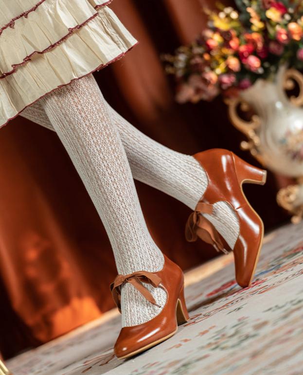 Hudie Jie 蝴蝶结 Butterfly Ribbon 1920s Genuine Leather Ribbon Mary Janes - Image 7