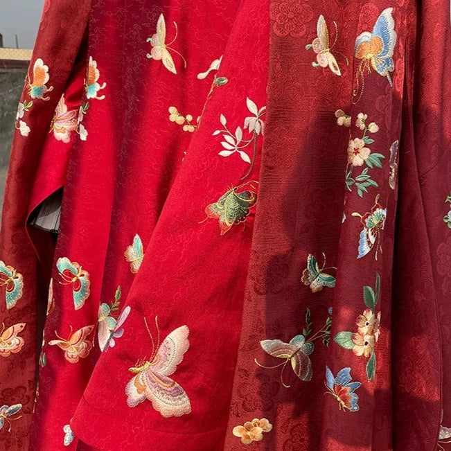 Bai Die 百蝶 Hundred Butterflies Late Ming Dynasty Embroidered Pifeng Jacket - Image 18