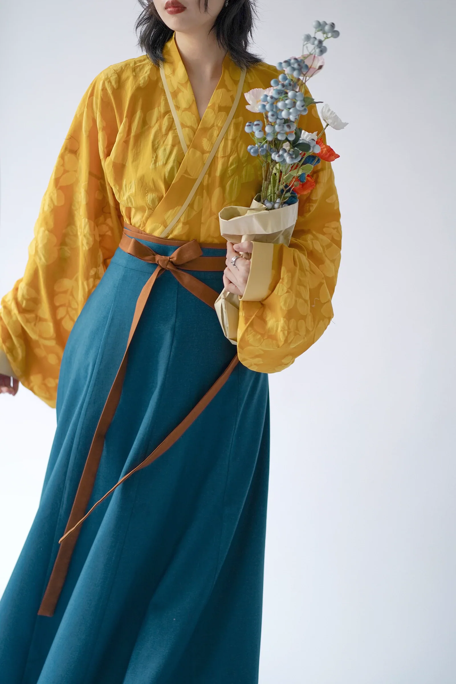I'm Blue 蓝倒我了 Modernized Jin Dynasty Cotton Jiaoling Poqun Ruqun Set - Image 7