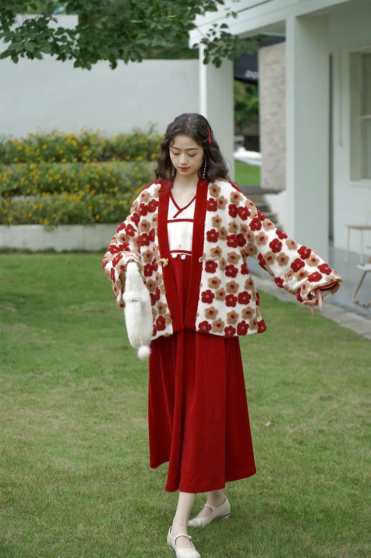 Jian You 间游 Garden Tour Modernized Song Dynasty Floral Sheep Wool Jacket - Image 8