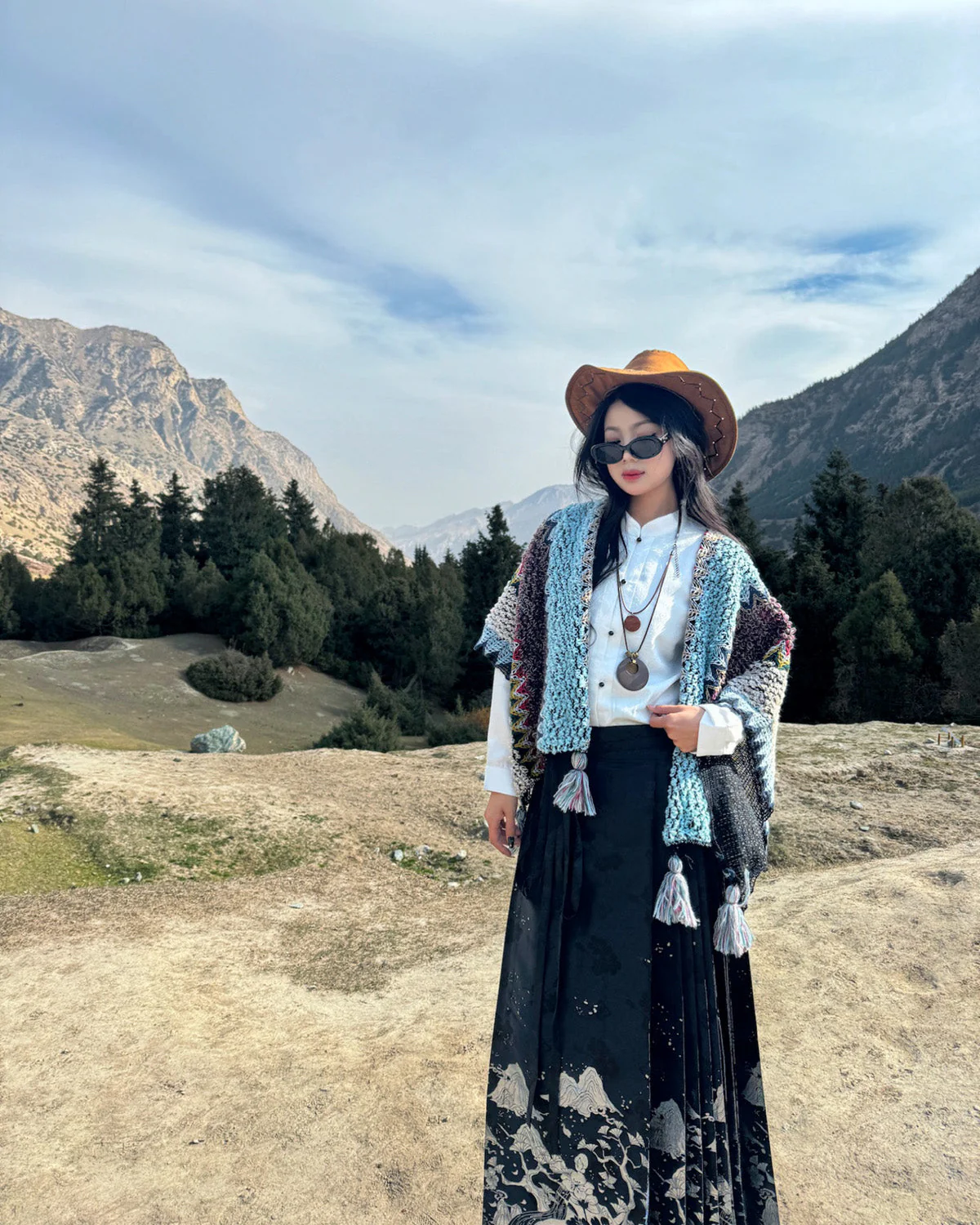 Jiang Ye 将夜 Night Clouds Modernized Hanfu Standing Collar Satin Top - Image 12