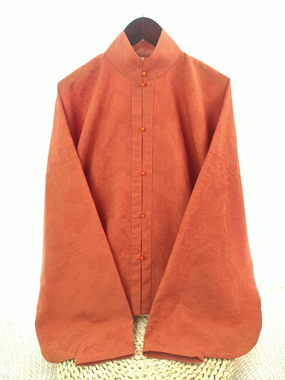 Jiao Tang 焦糖 Caramel Ming Dynasty Pure Cotton Liling Duijin Pipa & Straight Sleeve Standing Collar Top - Image 7