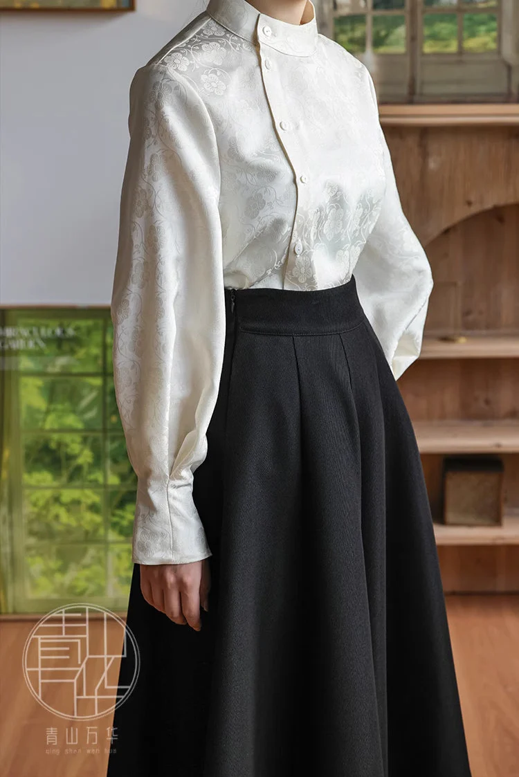 Jie 结 Knot Modernized Tang Yuanlingpao Coat & Midi Mamian Set - Image 29