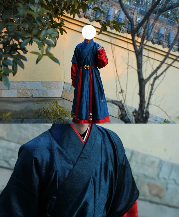 Jing Jiu 敬酒 Early Ming Dynasty Men's Cross Collar Changshan Robe - Image 3