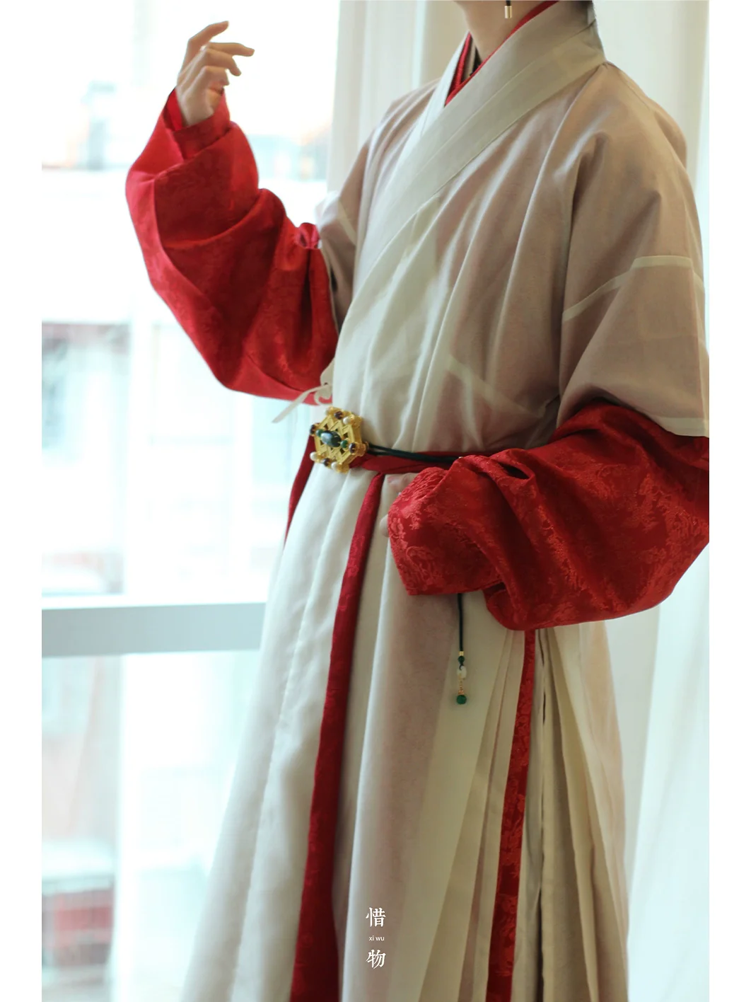 Jing Jiu 敬酒 Early Ming Dynasty Men's Cross Collar Changshan Robe - Image 4
