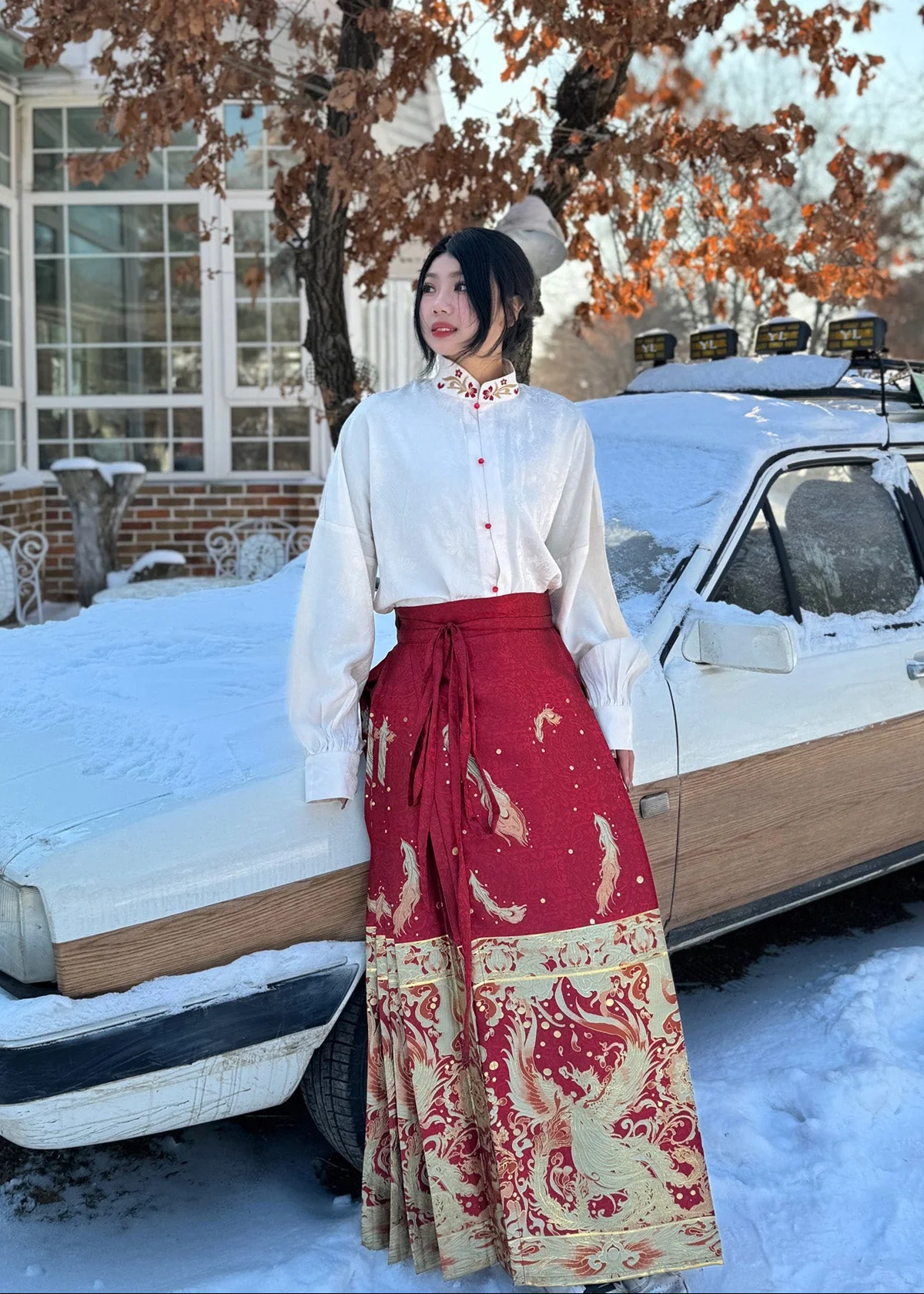 Jing Jiu 敬酒 Toast to the Bride Ming Dynasty Plus Size Cloud Collar & Mamian Skirt - Image 11