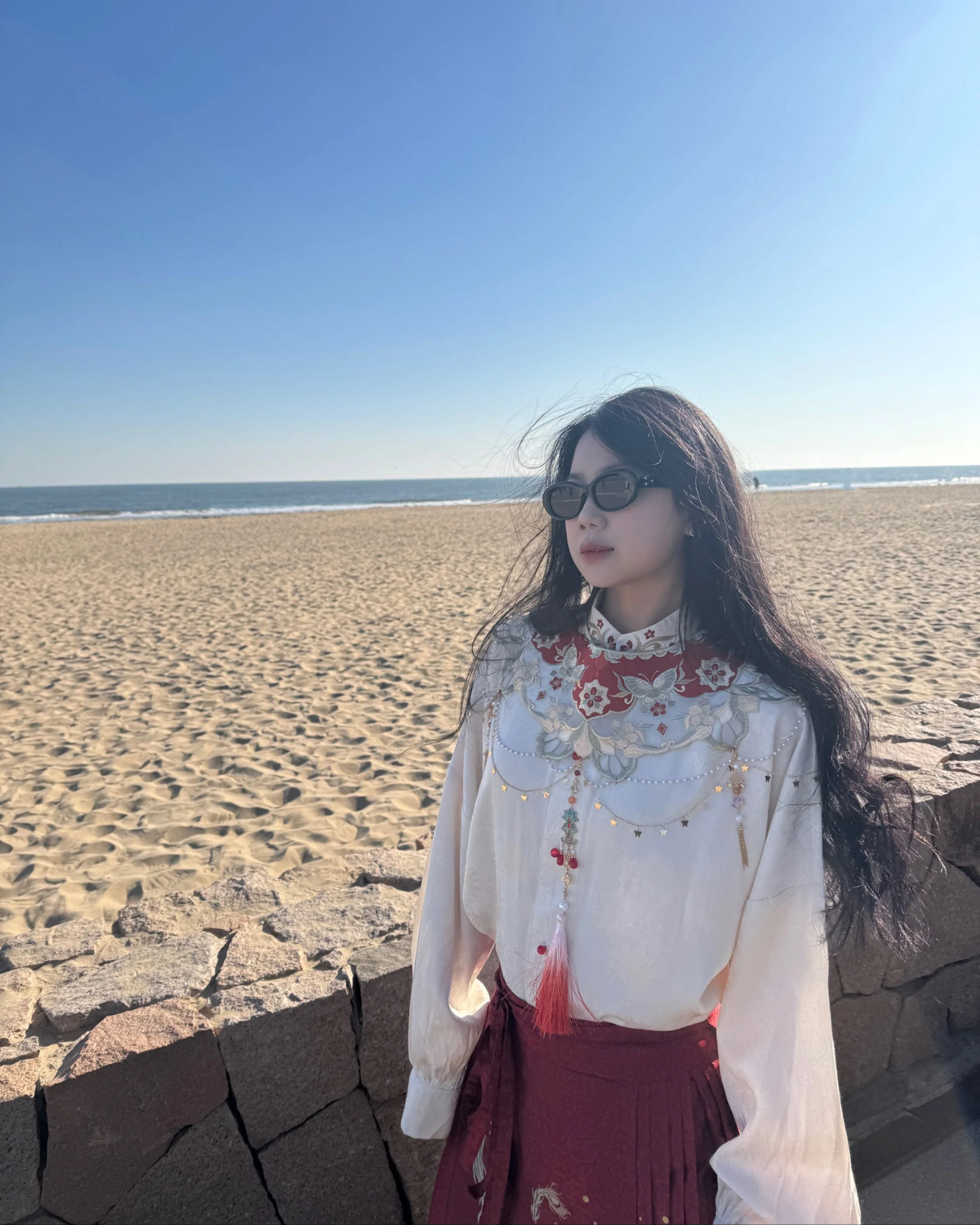 Jing Jiu 敬酒 Toast to the Bride Ming Dynasty Plus Size Cloud Collar & Mamian Skirt - Image 12