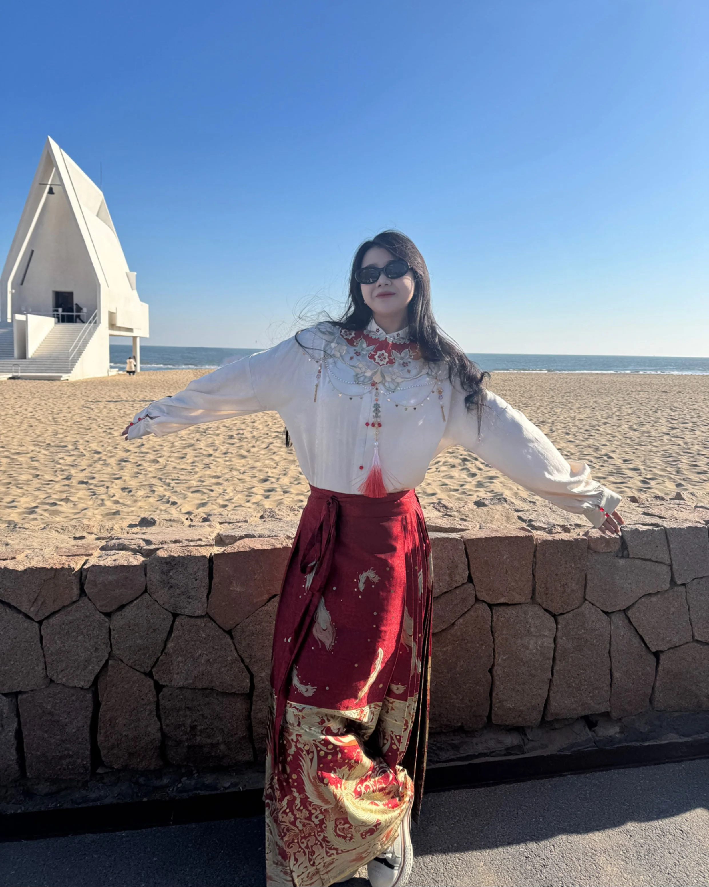 Jing Jiu 敬酒 Toast to the Bride Ming Dynasty Plus Size Cloud Collar & Mamian Skirt - Image 17