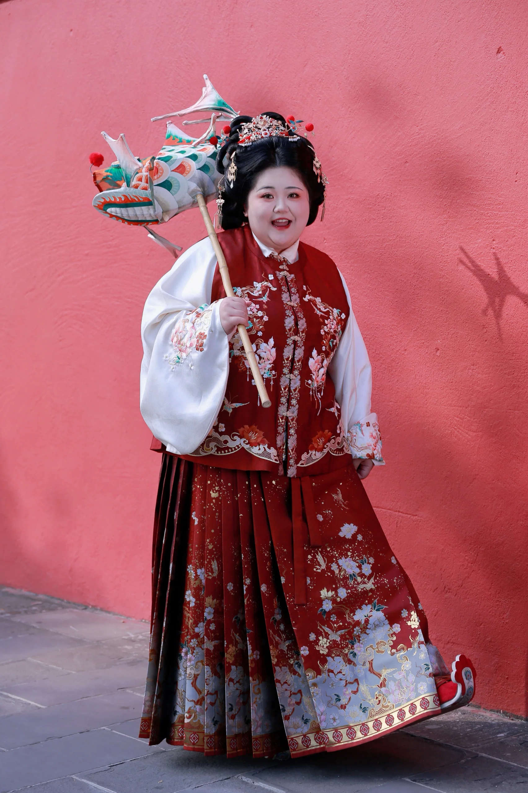 Jing Xia 锦霞 Brocade Sunset Plus Size Ming Dynasty Bijia Vest & Mamian Skirt Set - Image 2