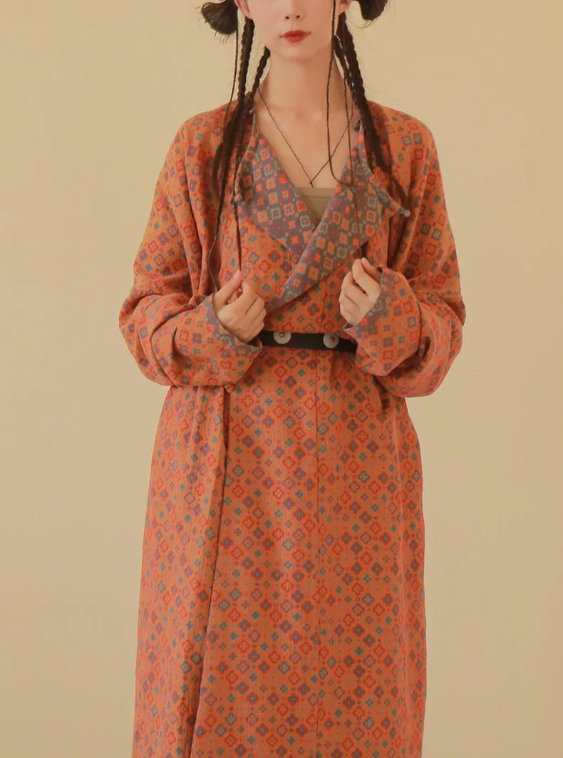 Jingjie Huashu 荆芥花束 Cat Mint Bouquet Modernized Tang Double Sided Cotton Jacquard Yuanlingpao Robe Set - Image 7
