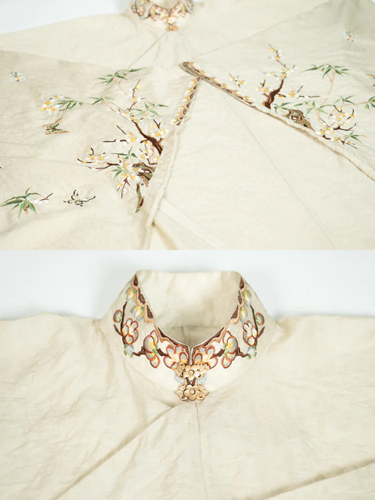 Jiu Cha 旧茶 Aged Tea Fairy Ming Dynasty Custom Yunjian Cloud Collar Long Top & Mamian Skirt Set - Image 10