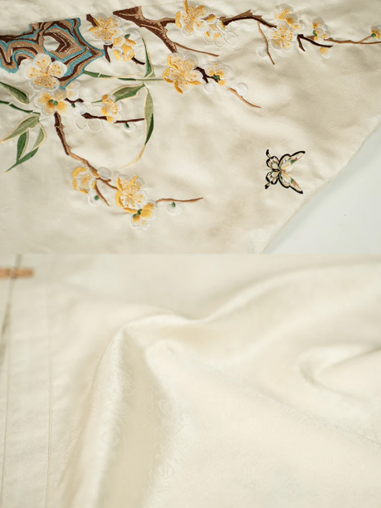 Jiu Cha 旧茶 Aged Tea Fairy Ming Dynasty Custom Yunjian Cloud Collar Long Top & Mamian Skirt Set - Image 11