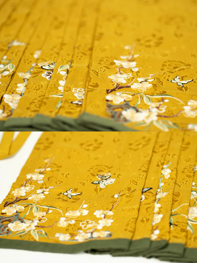 Jiu Cha 旧茶 Aged Tea Fairy Ming Dynasty Custom Yunjian Cloud Collar Long Top & Mamian Skirt Set - Image 13
