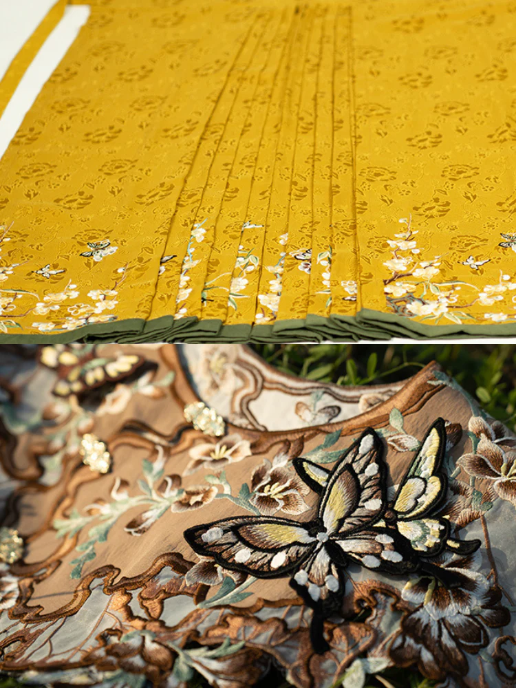 Jiu Cha 旧茶 Aged Tea Fairy Ming Dynasty Custom Yunjian Cloud Collar Long Top & Mamian Skirt Set - Image 14