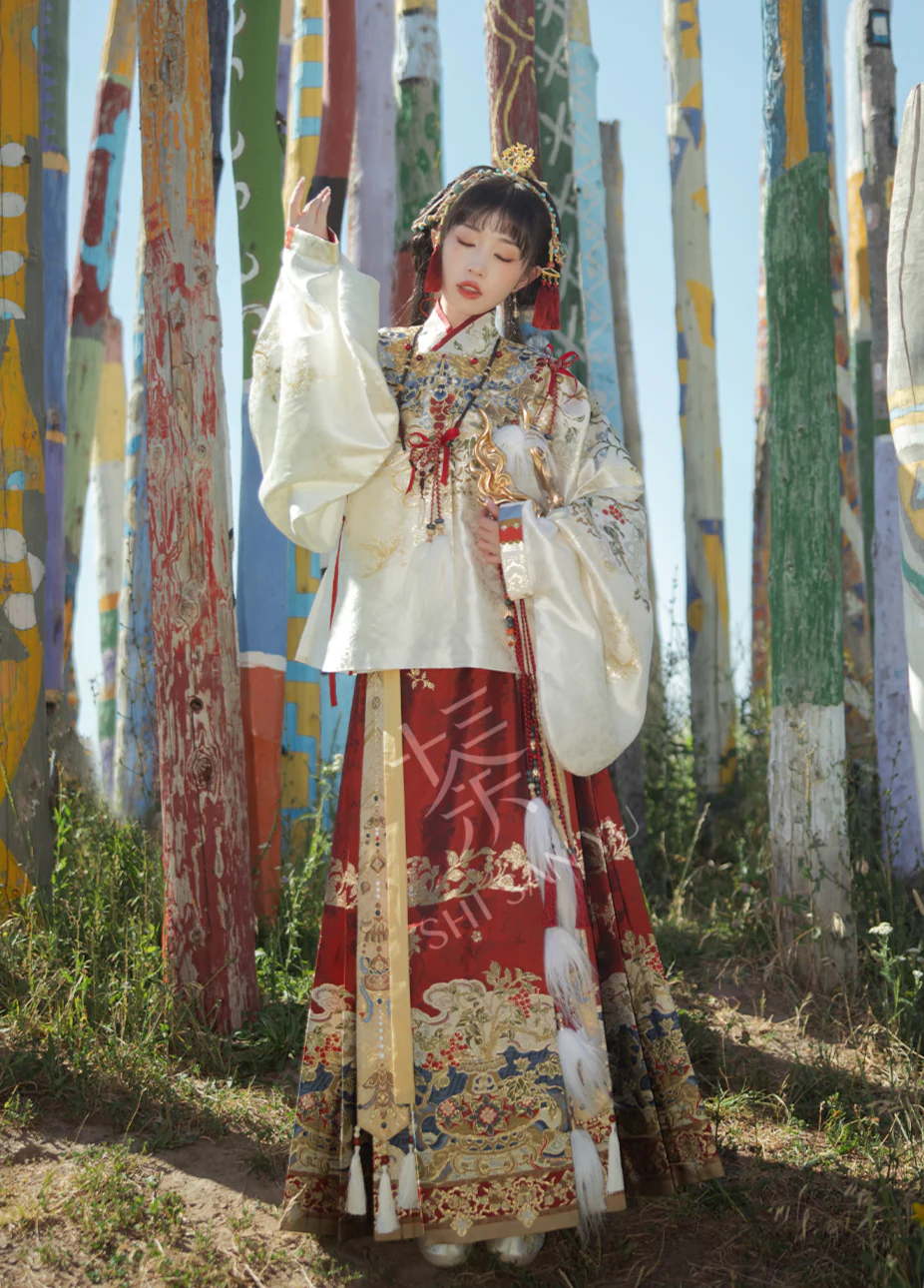 Jiuyao Jinzhi 九曜金枝 Golden Branch Ming Dynasty Jiaoling Aoqun Cloud Collar Set - Image 7