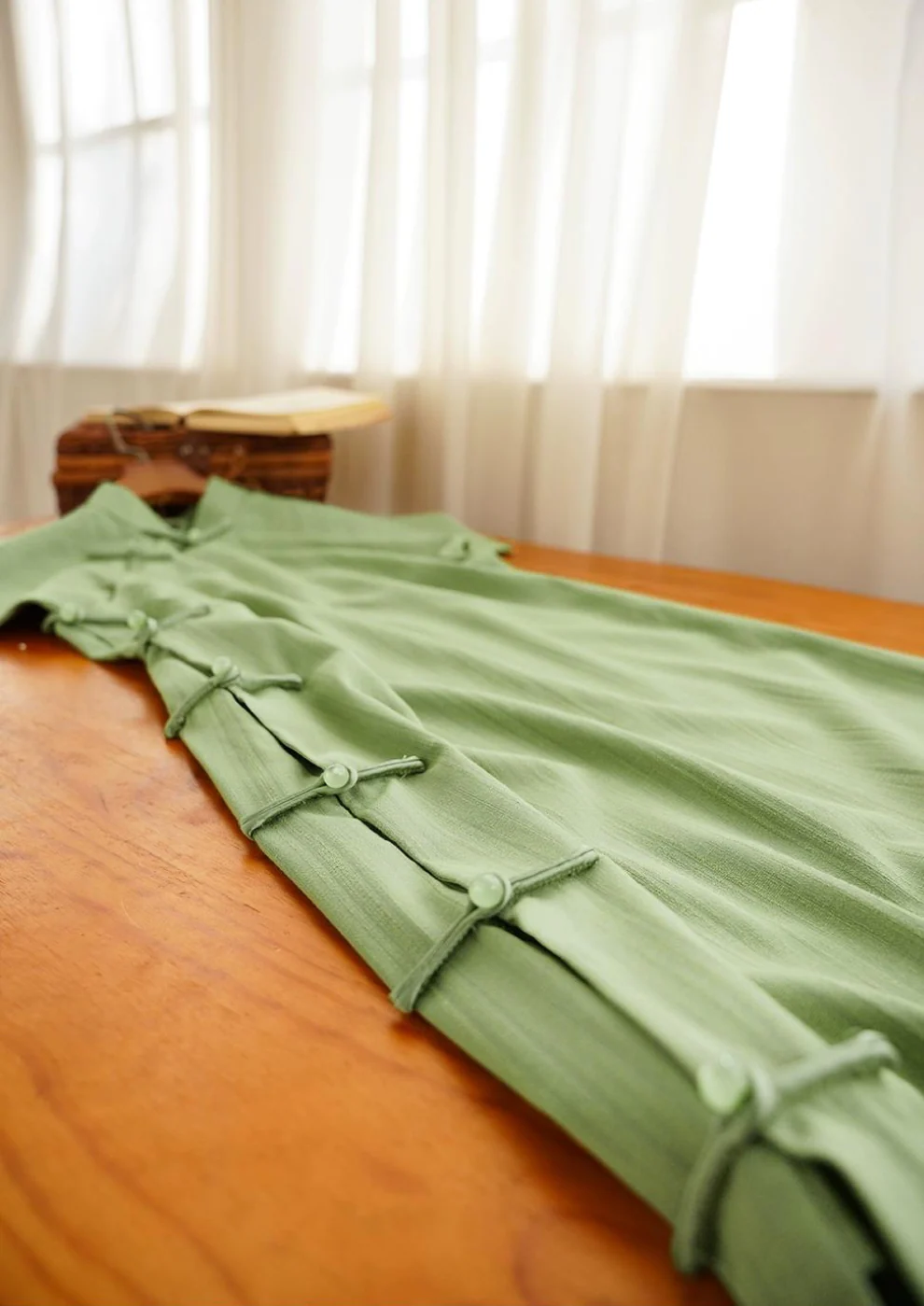 Jue Lei 蕨类 Fern 1930s Daily Retro Short Sleeve Qipao - Image 3