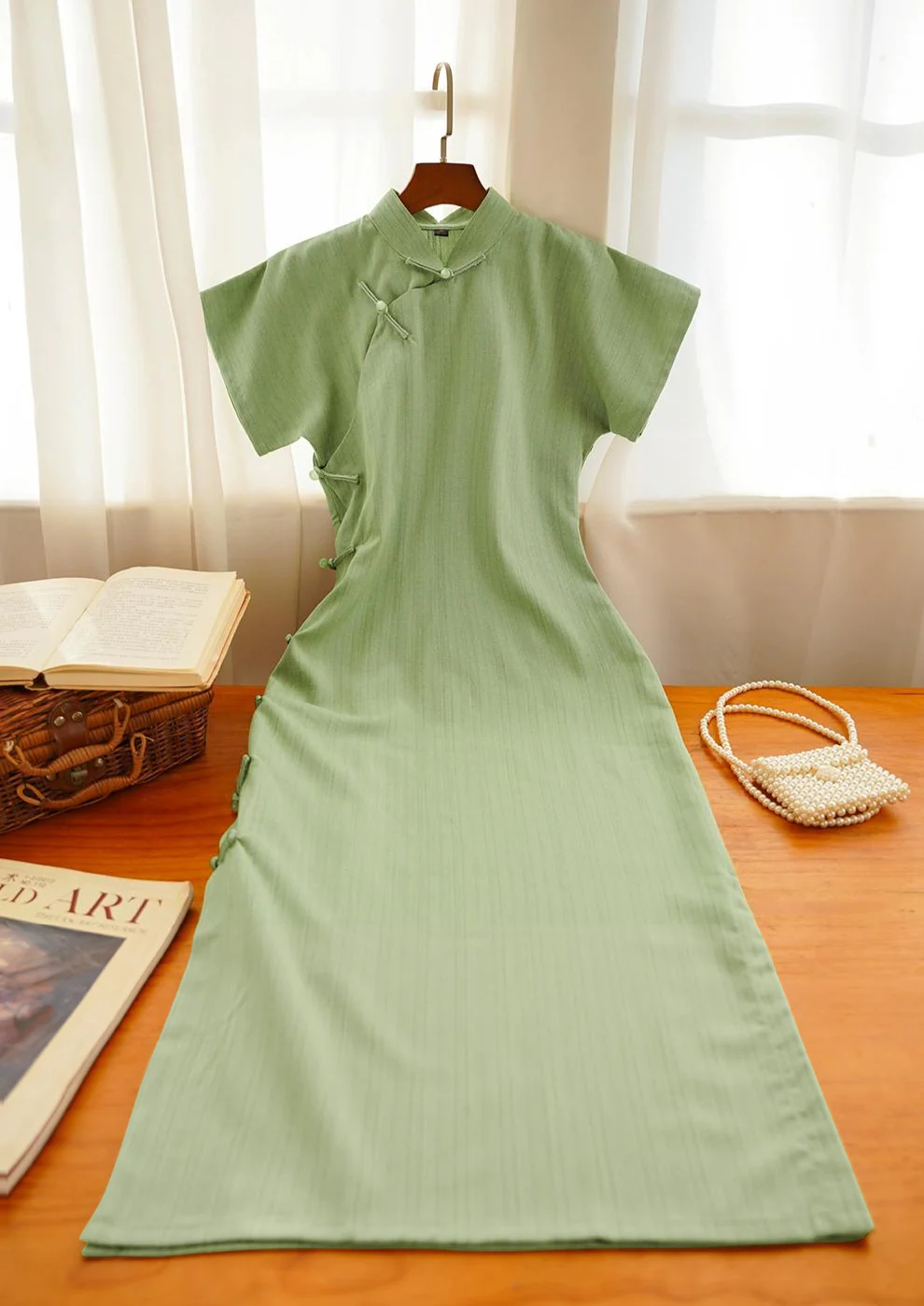 Jue Lei 蕨类 Fern 1930s Daily Retro Short Sleeve Qipao - Image 4