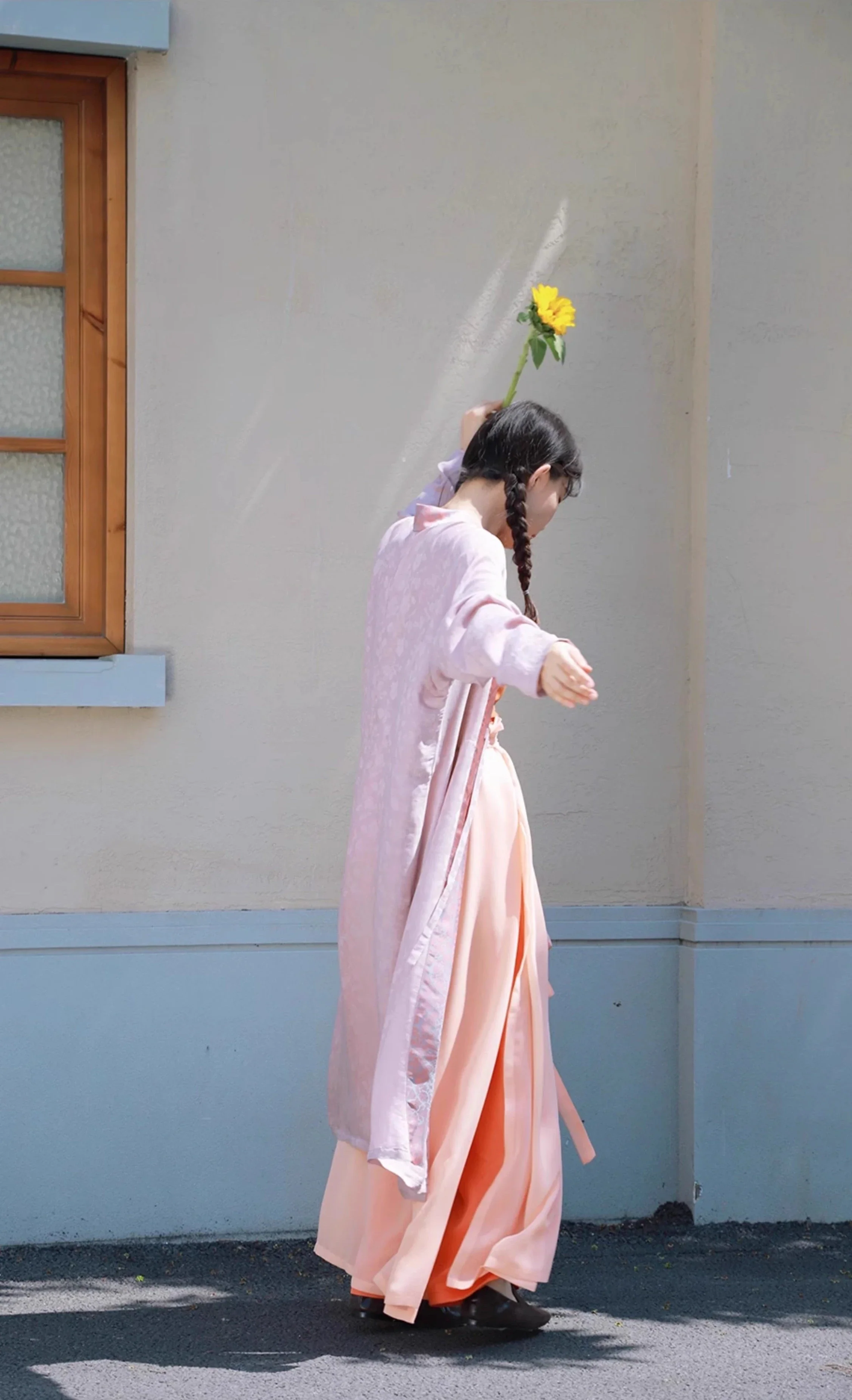 Jüzi Qishui 橘子汽水 Orange Soda Modernized Song Dynasty Beizi & Double Layered Trousers Set - Image 2