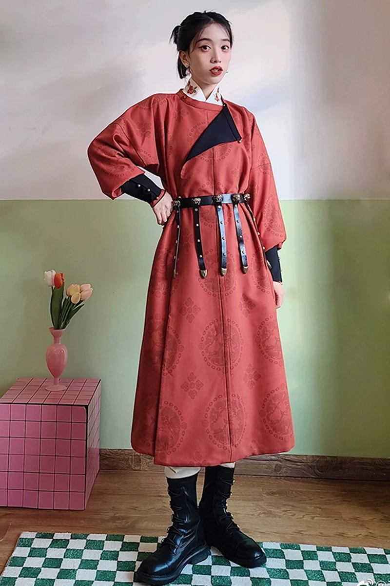 Kaqi 朱砂 Cinnabar Modernized Tang Dynasty Unisex Yuanlingpao Coat - Image 14