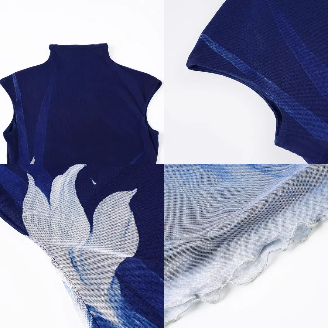 Lan Ting 兰亭 Orchid Pavilion New Chinese Style Ombre Sleeveless Qipao - Image 8