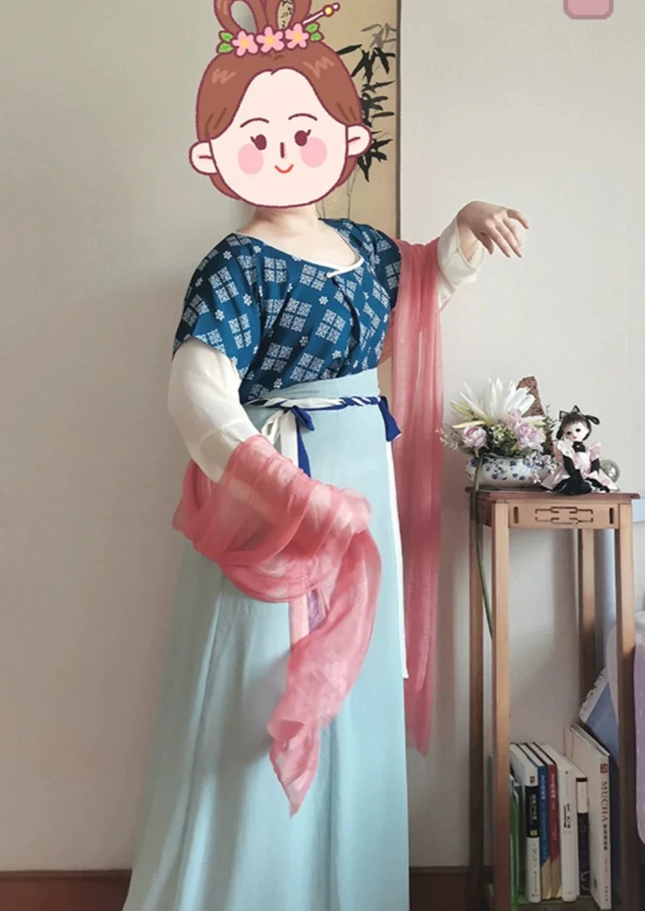 Lanmei 蓝莓 Blueberry Early Tang Dynasty Plus Size Ruqun Set - Image 6