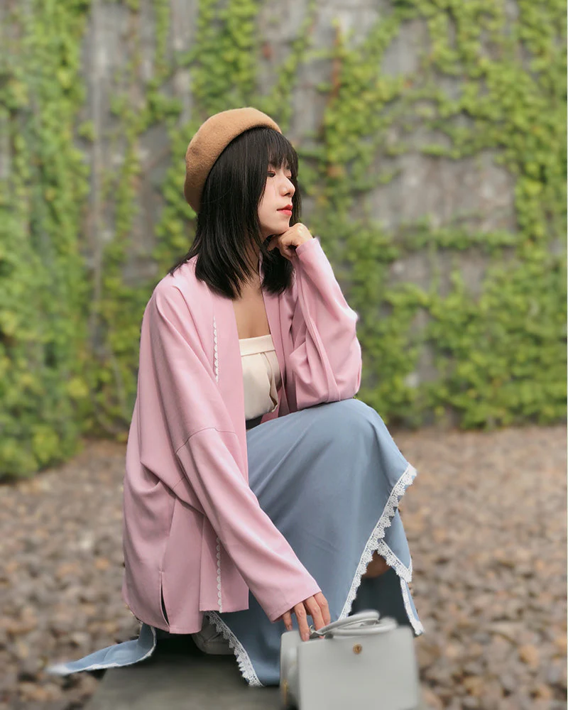Lanting Xu 兰亭序 Orchid Pavilion Modernized Song Plus Size Feijixiu Top & Lace Xuanqun Wrap Skirt Set - Image 16