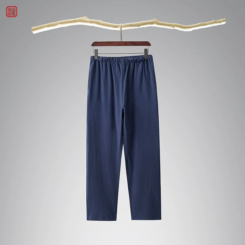 Lao Jie 老街 Old Streets Unisex Cotton & Linen Straight Leg Pants - Image 2