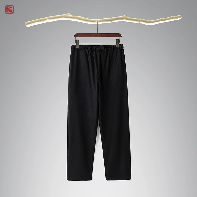 Lao Jie 老街 Old Streets Unisex Cotton & Linen Straight Leg Pants - Image 3