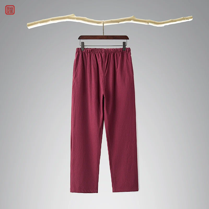 Lao Jie 老街 Old Streets Unisex Cotton & Linen Straight Leg Pants - Image 4