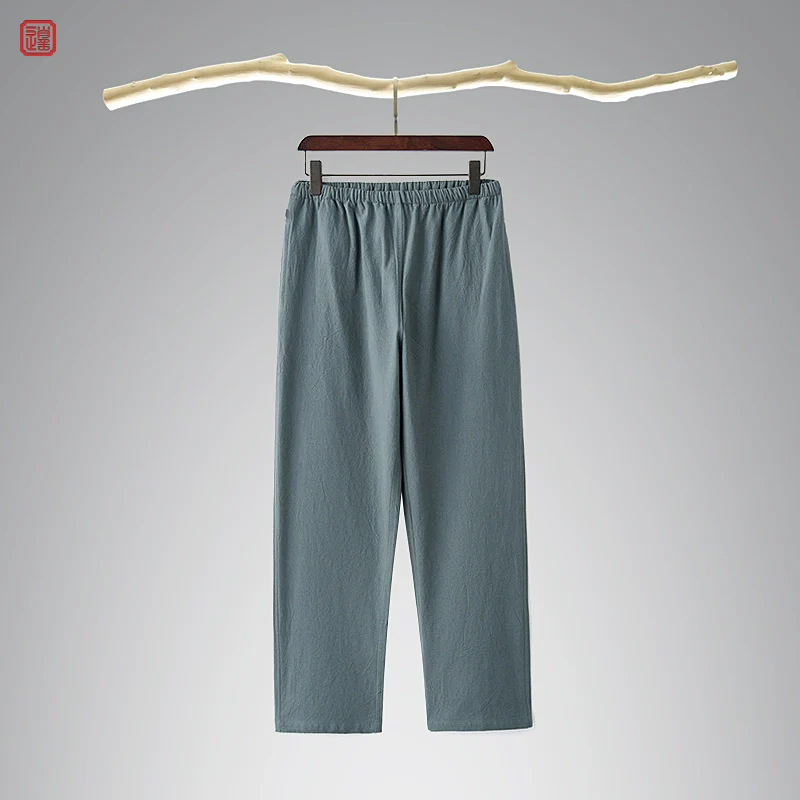 Lao Jie 老街 Old Streets Unisex Cotton & Linen Straight Leg Pants - Image 6