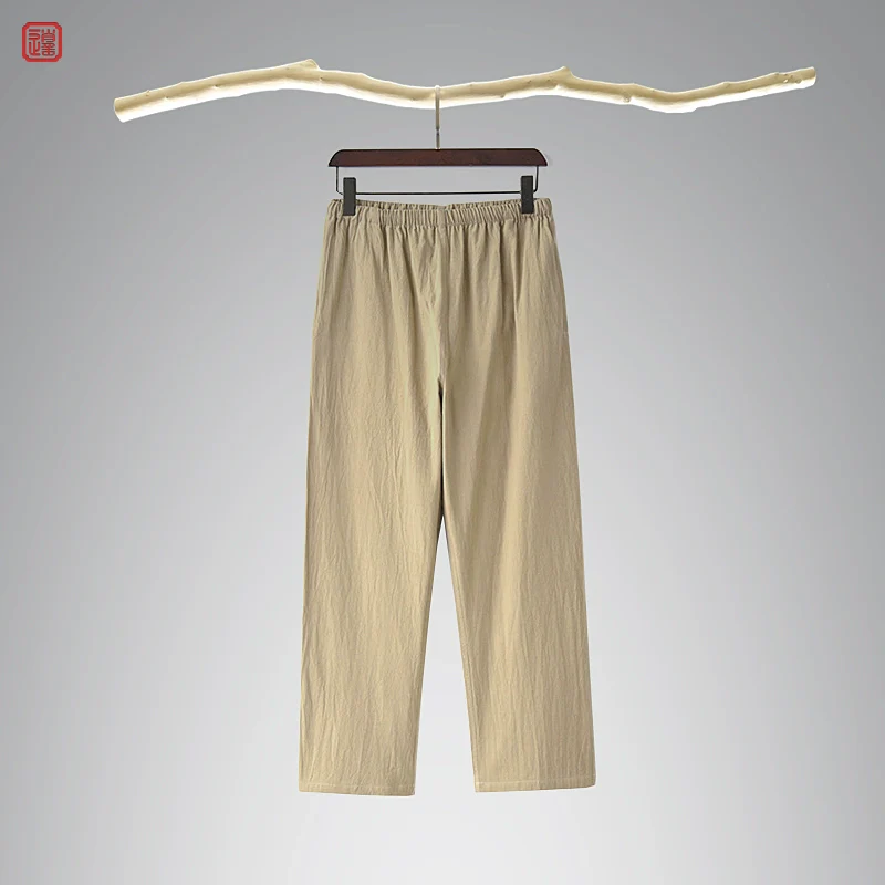 Lao Jie 老街 Old Streets Unisex Cotton & Linen Straight Leg Pants - Image 8